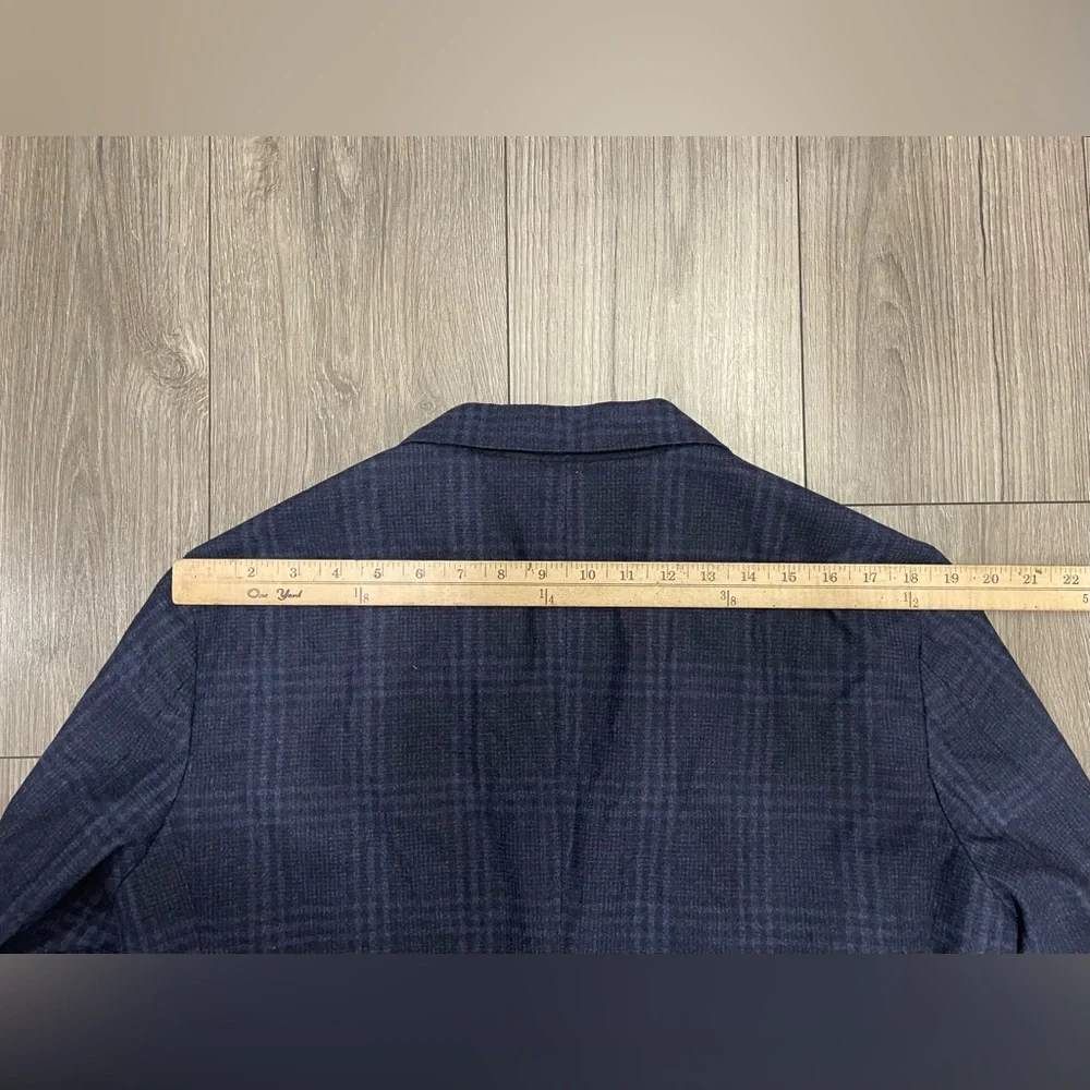 Eleventy Zegna Plaid Sport Coat Jacket Mens 44 Blue‎ Wool Blend Two Button